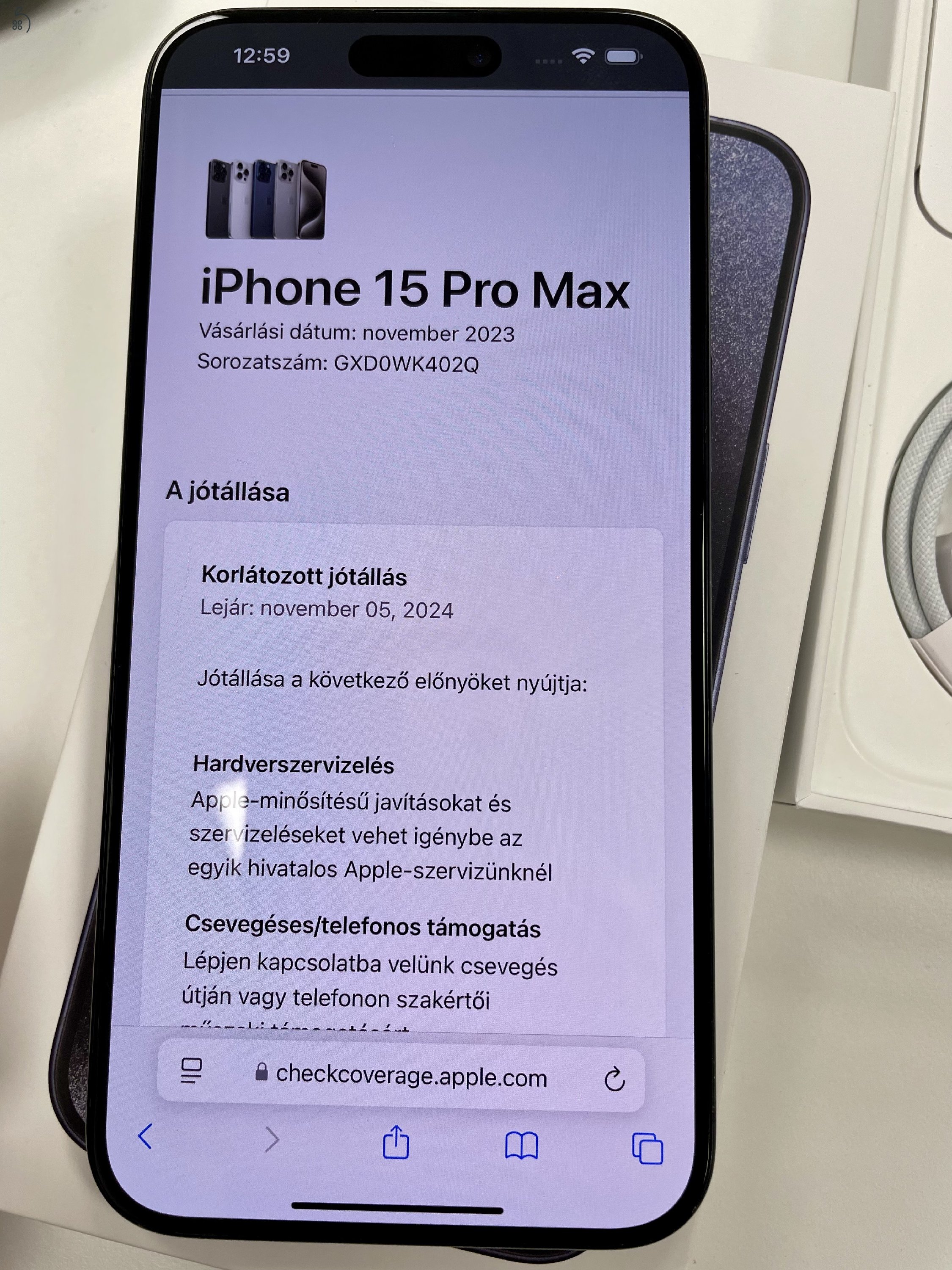 Garanciális November 5-ig! iPhone 15 Pro MAX 256gb Blue Független + Beszámítás