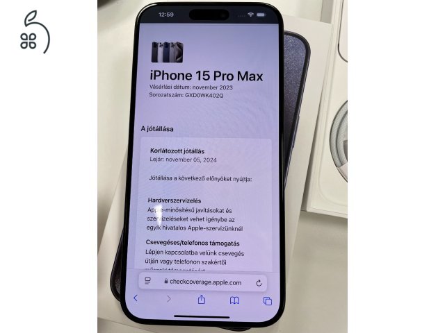 Garanciális November 5-ig! iPhone 15 Pro MAX 256gb Blue Független + Beszámítás