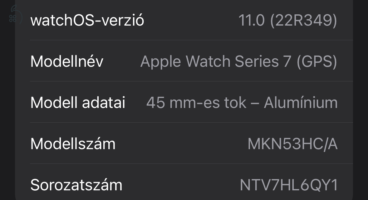 Eladó Apple Watch S7 45mm midnight