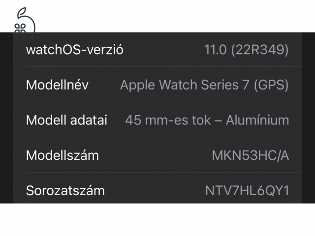 Eladó Apple Watch S7 45mm midnight