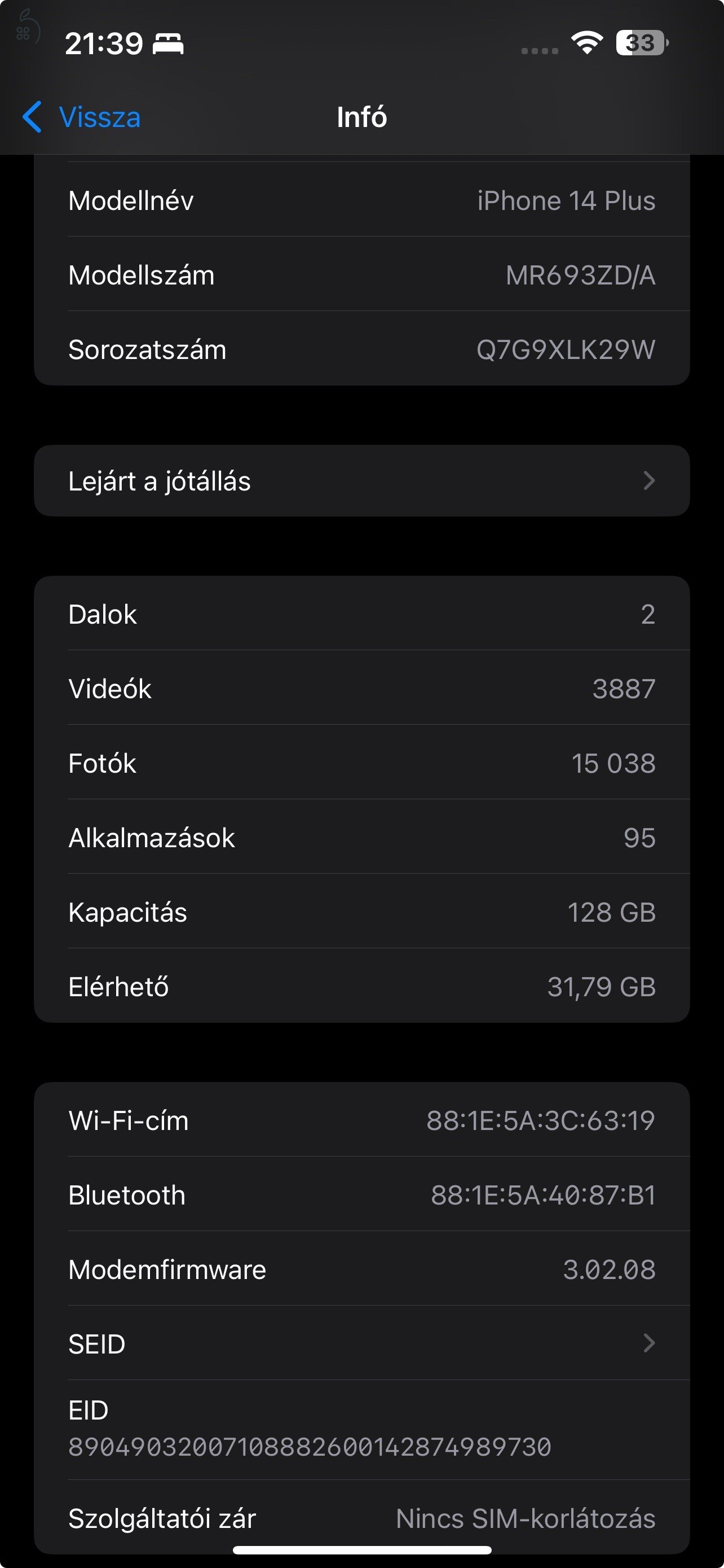 iPhone 14 Plus 128gb YELLOW 21 hó garancia + sok kiegészítő