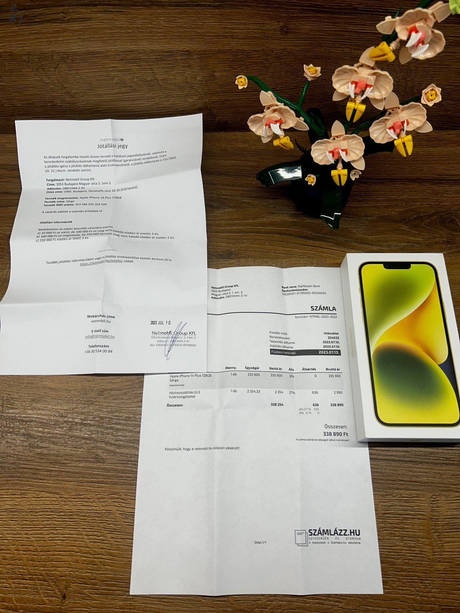 iPhone 14 Plus 128gb YELLOW 21 hó garancia + sok kiegészítő