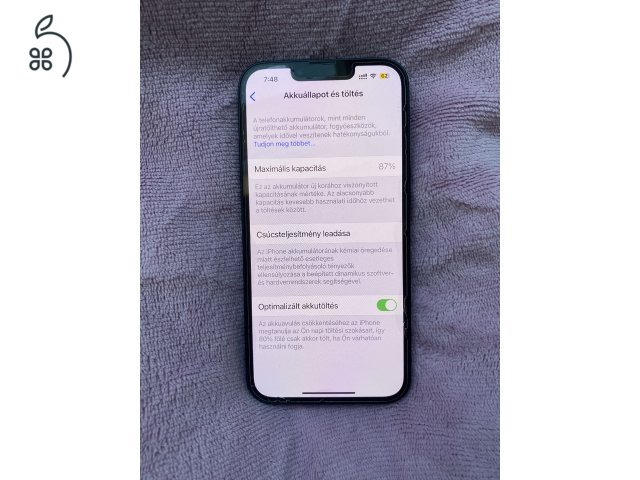 Eladó Iphone 13 128 GB Éjfekete