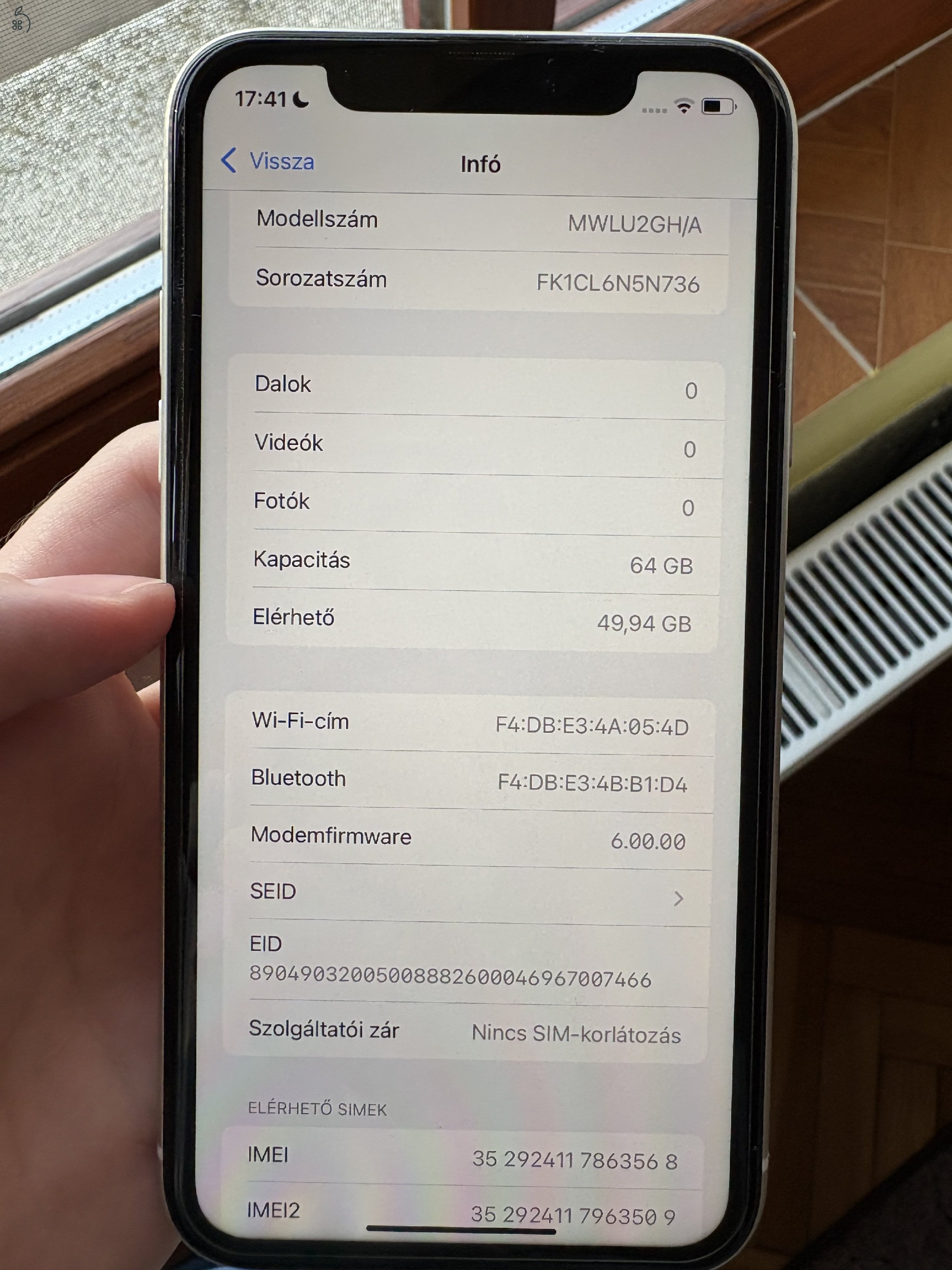 iPhone 11 64gb független, karcmentes