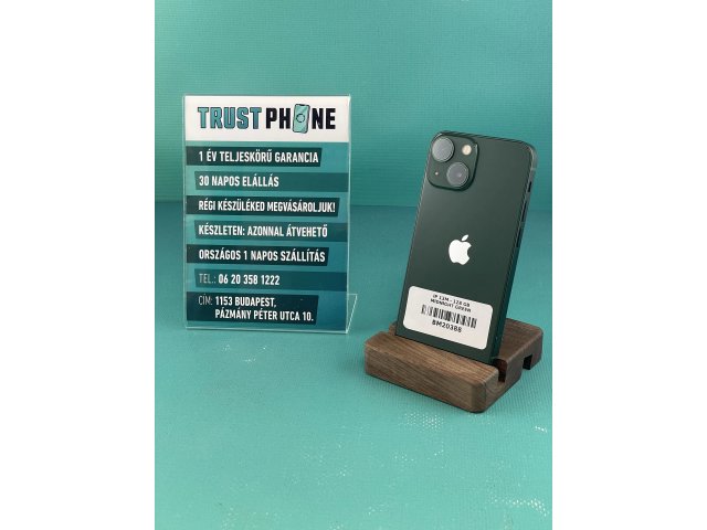 !! 1 ÉV GARANCIA !! iPhone 13 Mini Midnight Green 128 GB – BM20388 – 92% AKKU