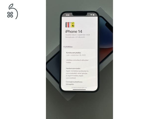 iPhone 14 128GB Új! Apple garancia: 2025.09.09.-ig!
