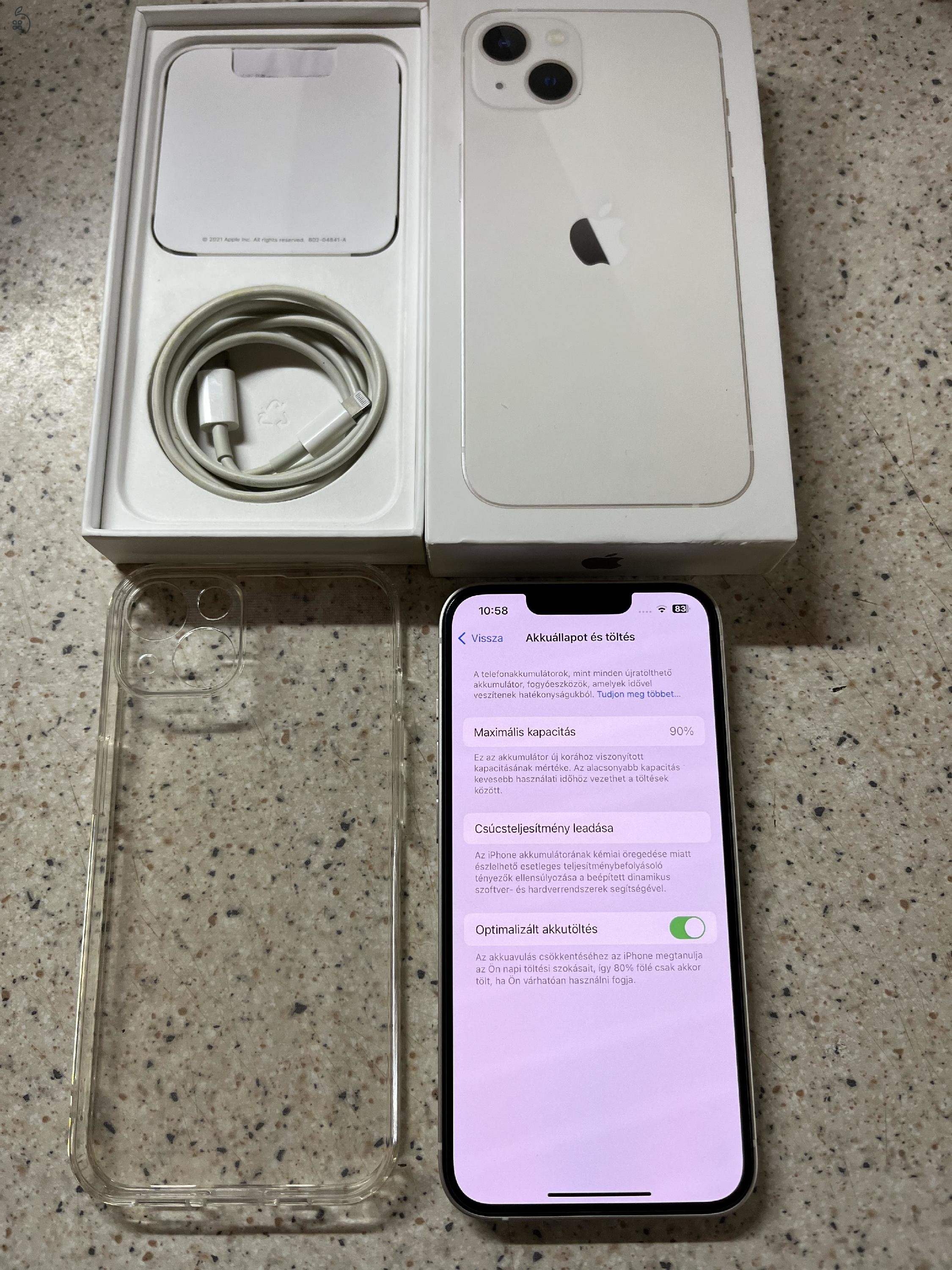 1,5 éves hibátlan,gyárifüggetlen iPhone 13 128gb eladó