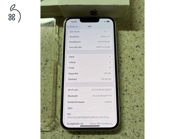 1,5 éves hibátlan,gyárifüggetlen iPhone 13 128gb eladó