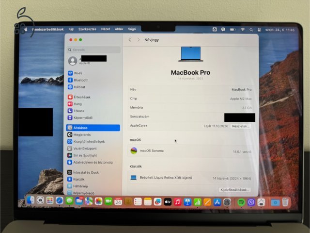 Eladó - Apple MacBook Pro M2 Max, 12 CPU, 30 GPU, 32 GB RAM, 1 TB SSD , Apple Care + biztosítással