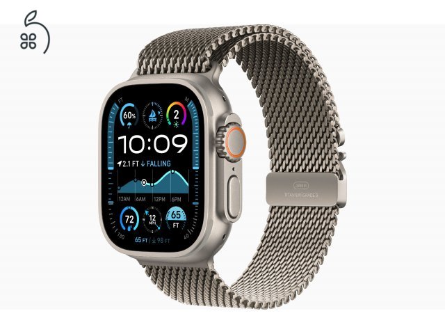 Apple Watch Ultra 2 - Titán Natur / Black 49 mm Milanaise natur / black - bontatlan - 1 év Apple garancia