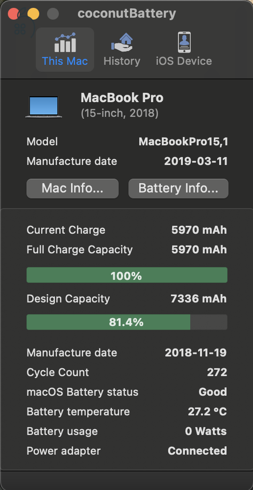 MacBook Pro 15 Touch Bar 2018, i7 2.6 GHz, 32 GB, AMD Radeon Pro 560X