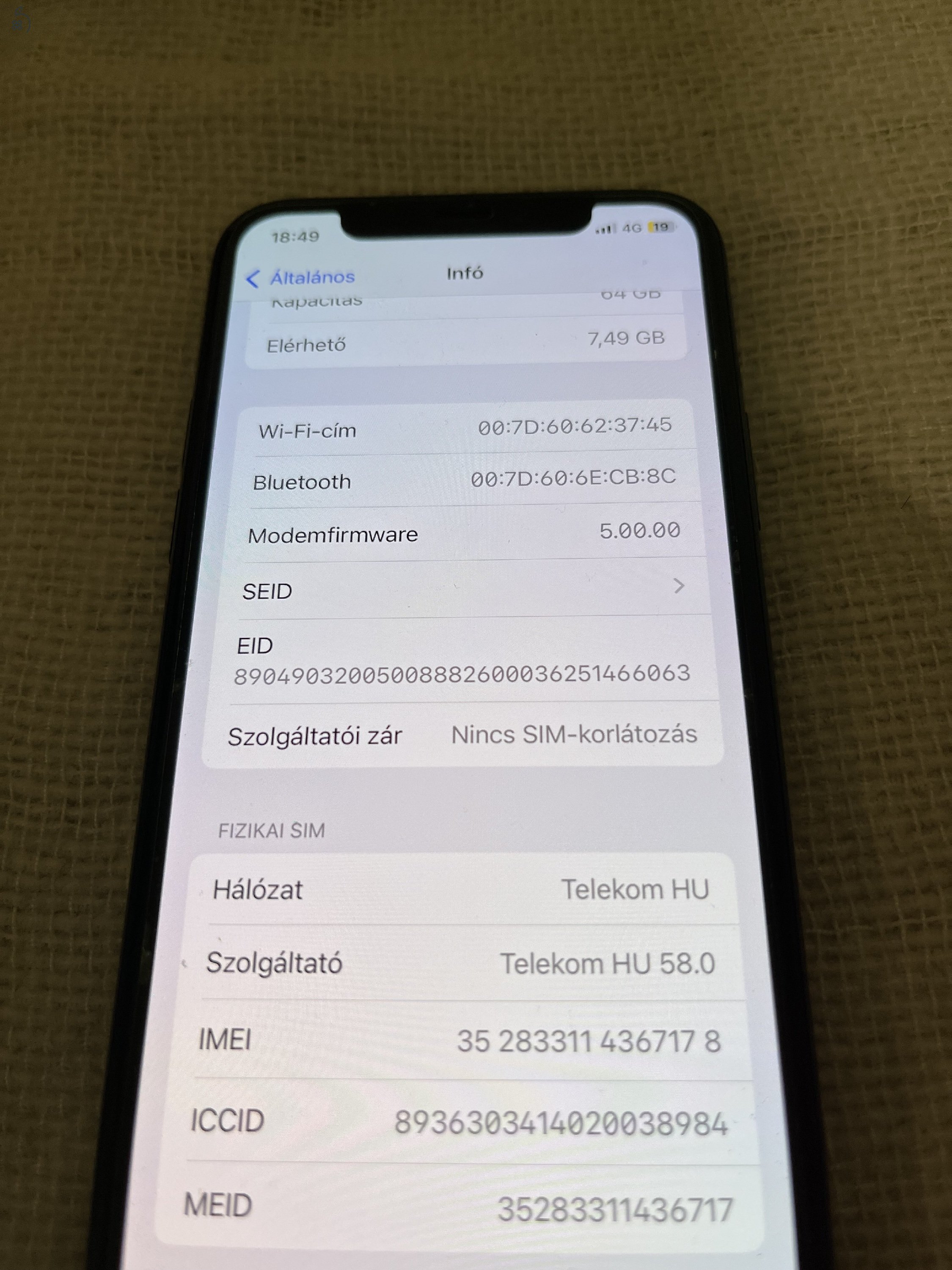 Garanciában cserélt Iphone 11 Pro, midnight green, 64 gb, hibátlan!