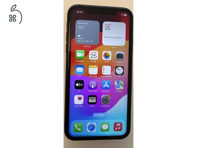 iPhone XR black, 64GB, független, akku 98%