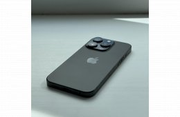 HIBÁTLAN iPhone 15 Pro 128GB Black Titanium - 1 ÉV GARANCIA, Kártyafüggetlen, 100% Akkumulátor