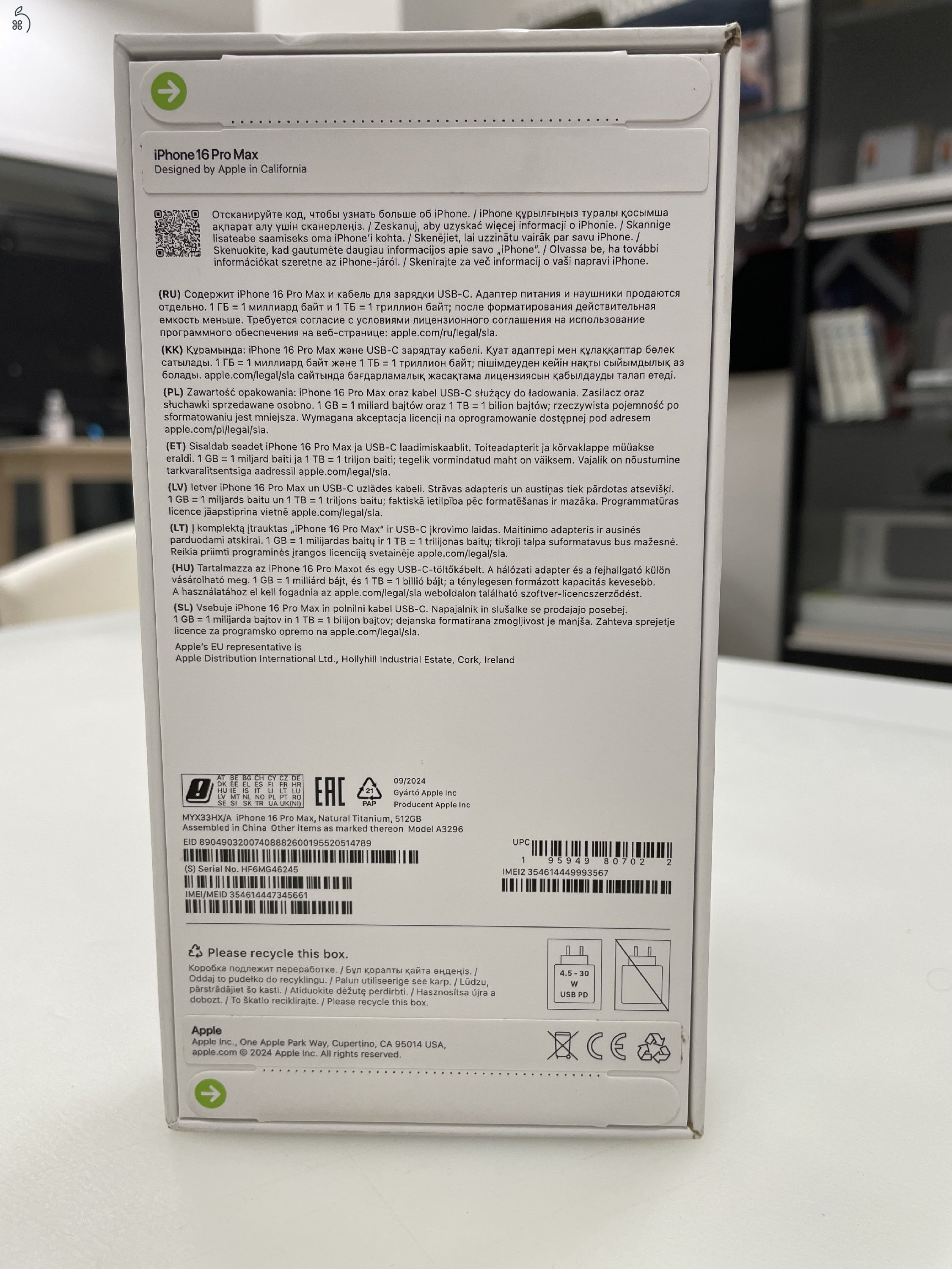 Új Bontatlan! iPhone 16 Pro MAX 512GB Natural Titanium 27%Áfás számla! + Beszámítás