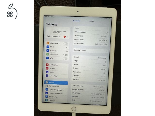  Eladó ipad Air 2th gen 9.7 Wifi +Cellular 64 GB Arany - MH172HC