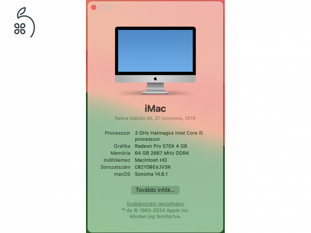 Karcmentes újszerű iMac eladó