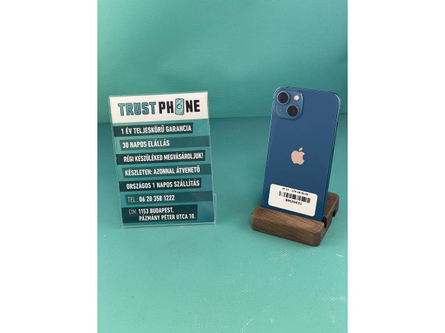 !! 1 ÉV GARANCIA !! !! ACKIÓ !! iPhone 13 Blue 128 GB – BM20431 – 90% AKKU