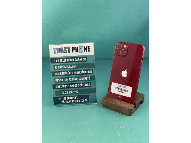 !! 1 ÉV GARANCIA !! iPhone 13 PRODUCT RED 128 GB – BM20405 – 100% AKKU