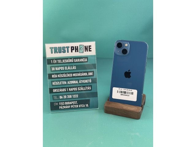 !! 1 ÉV GARANCIA !! iPhone 13 Blue 128 GB – BM20433 – 100% AKKU