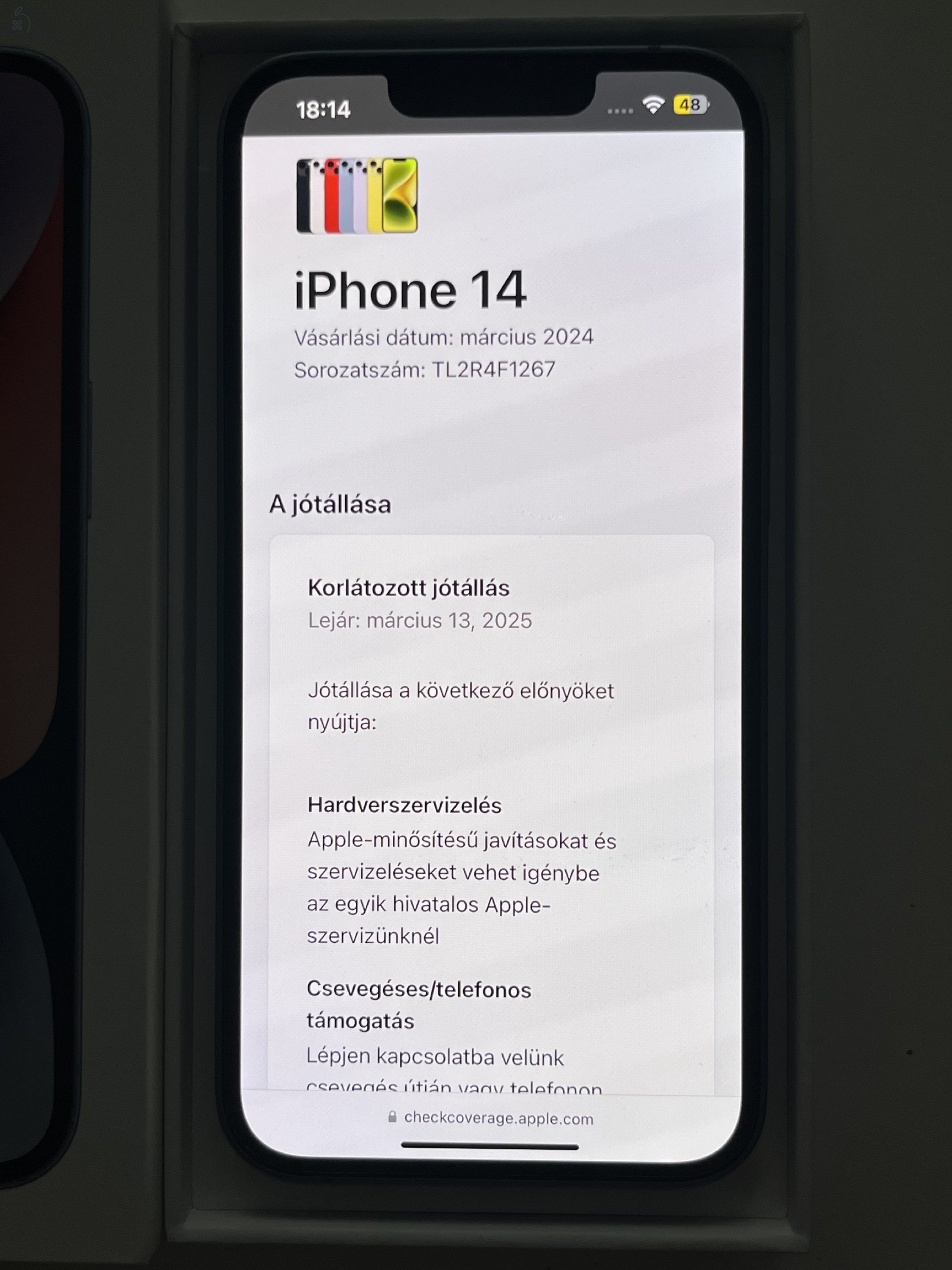 iPhone 14 128GB Apple garancia: 2025.03.13.-ig! Akku 100%!