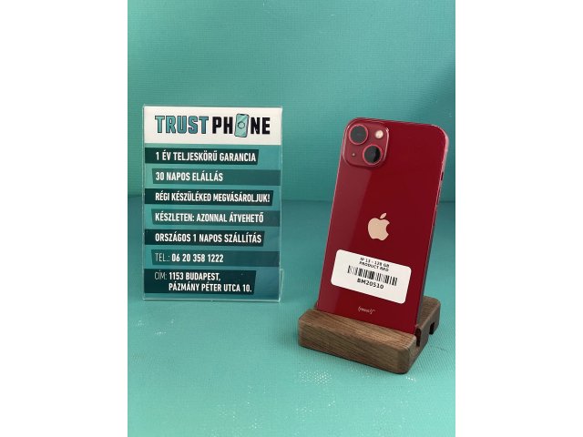 !! 1 ÉV GARANCIA !! iPhone 13 PRODUCT RED 128 GB – BM20510 – 100% AKKU