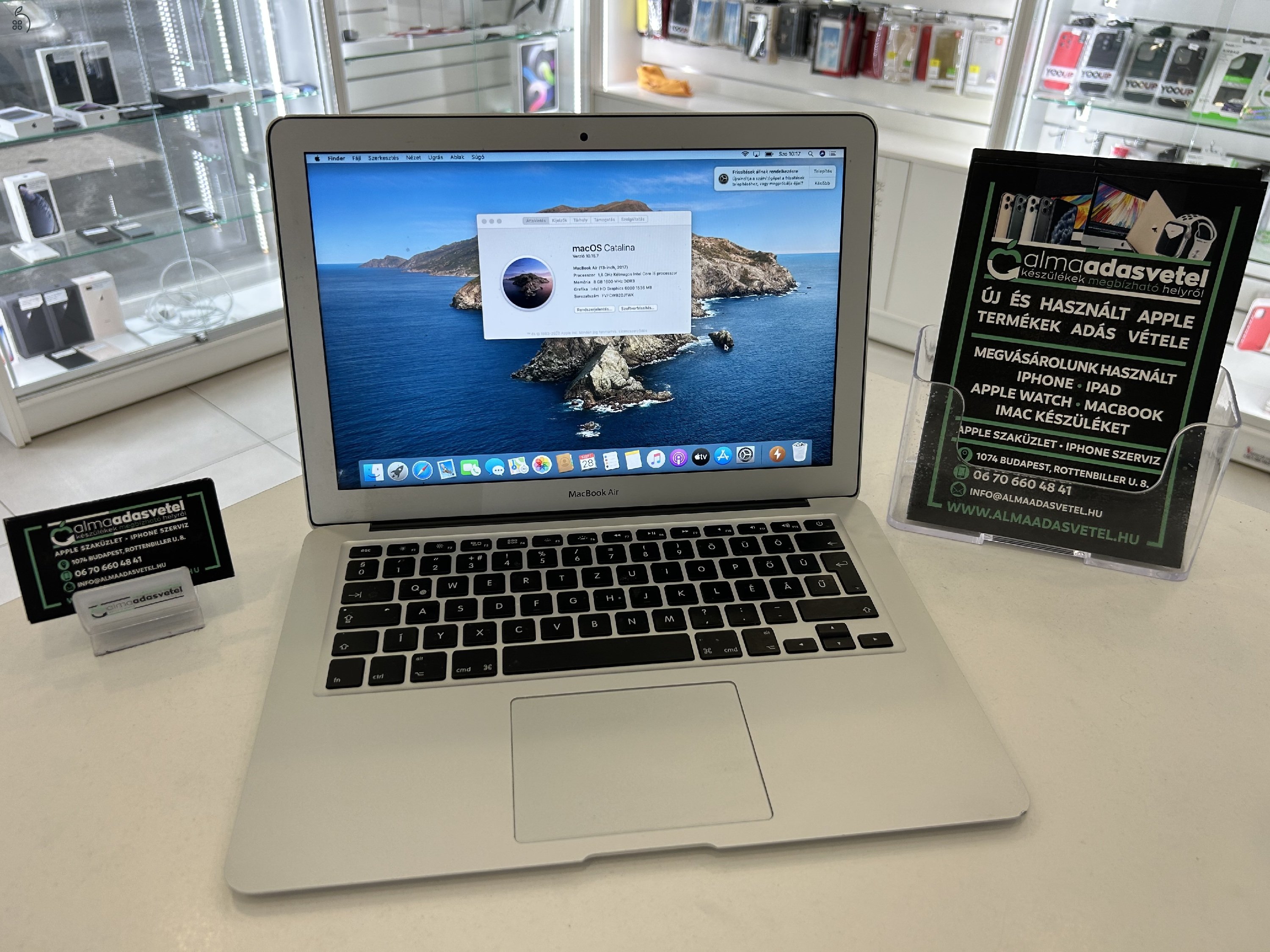 MacBook Air 2017/8GB/128ssd/1-3 hónap gar./Akku 83%/p3686