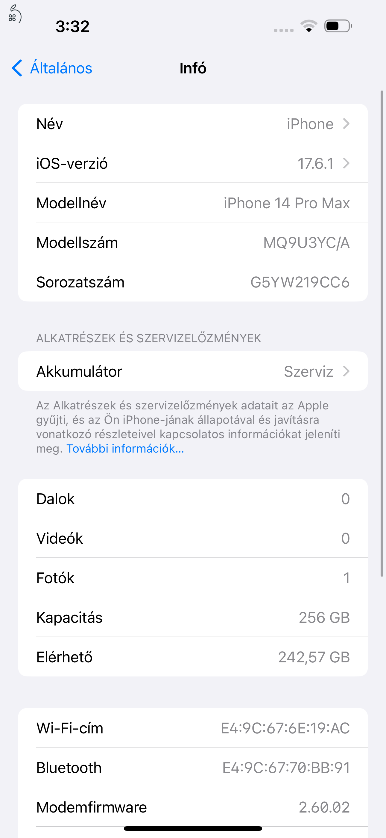 iPhone 14 pro max 256gb fekete