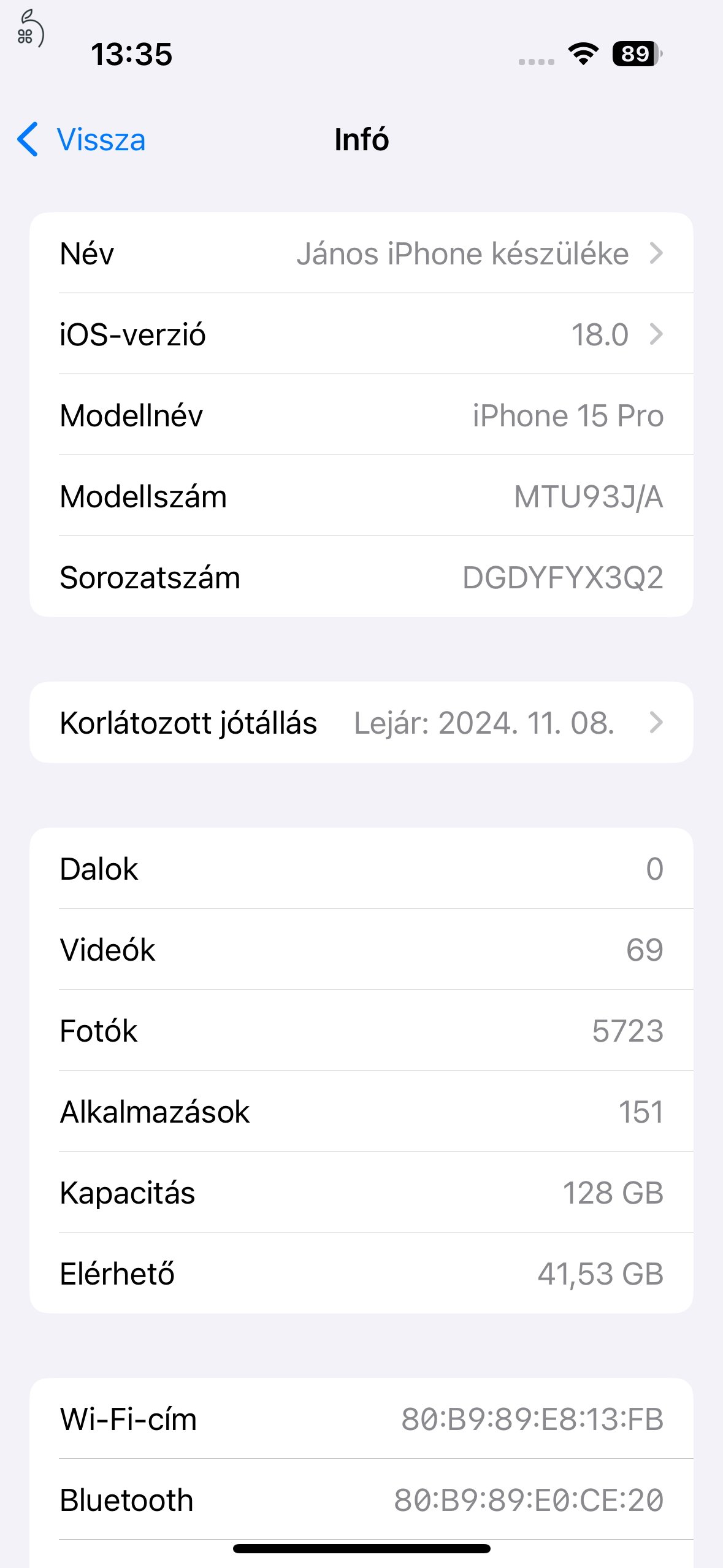 Iphone 15 Pro / Titánium / 128GB