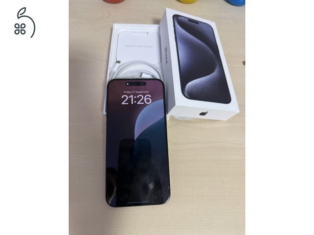 iPhone 15 Pro Max Blue Titanium 256 GB - vadiúj gyári akkuval