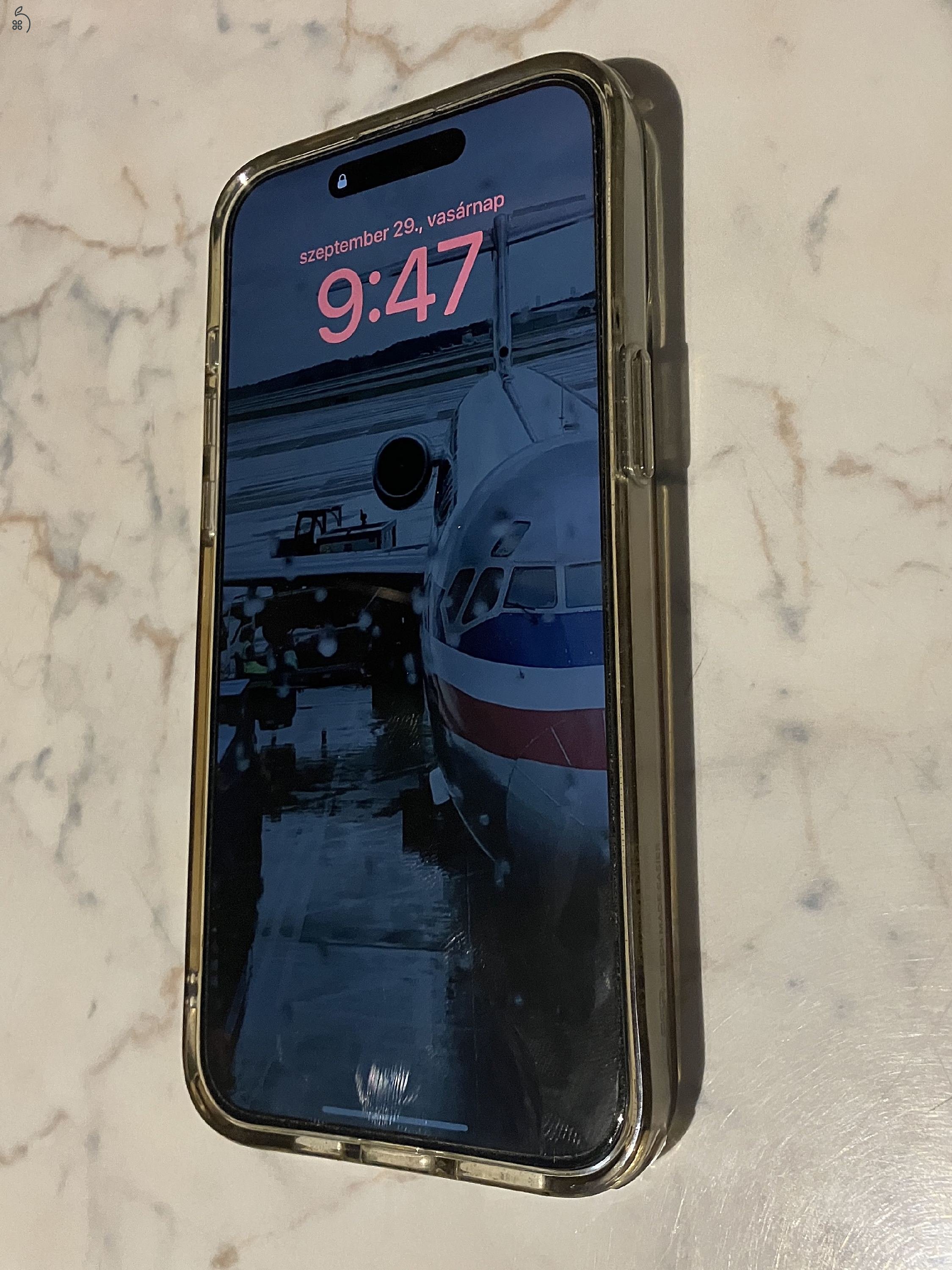 Blue iPhone15 Pro Max 256, 1 hó gari, független, makulátlan