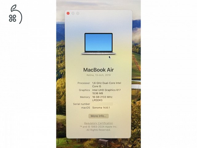 Macbook Air 2019 CTO (16 GB ram, 500 GB ssd)