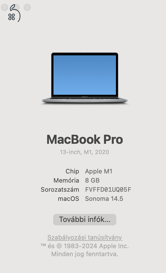 Eladó Apple MacBook Pro Retina 13  M1 Számlával