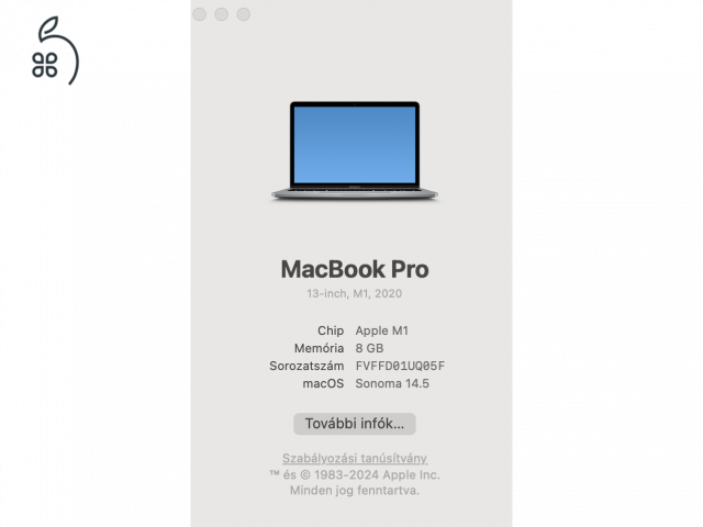 Eladó Apple MacBook Pro Retina 13  M1 Számlával