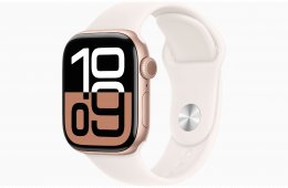 Apple Watch S10 42mm - Rose Gold Case  Light Blush Sport Band S/M