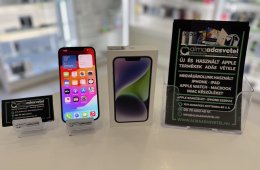 iPhone 14 128GB Lila Független Újszerű/1-3 hónap gar./Akku 86%/p3687