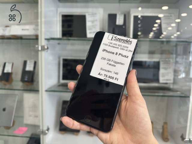 Garanciával iPhone 8 plus 256 GB független fekete új akkuval (146) iszerelés.hu