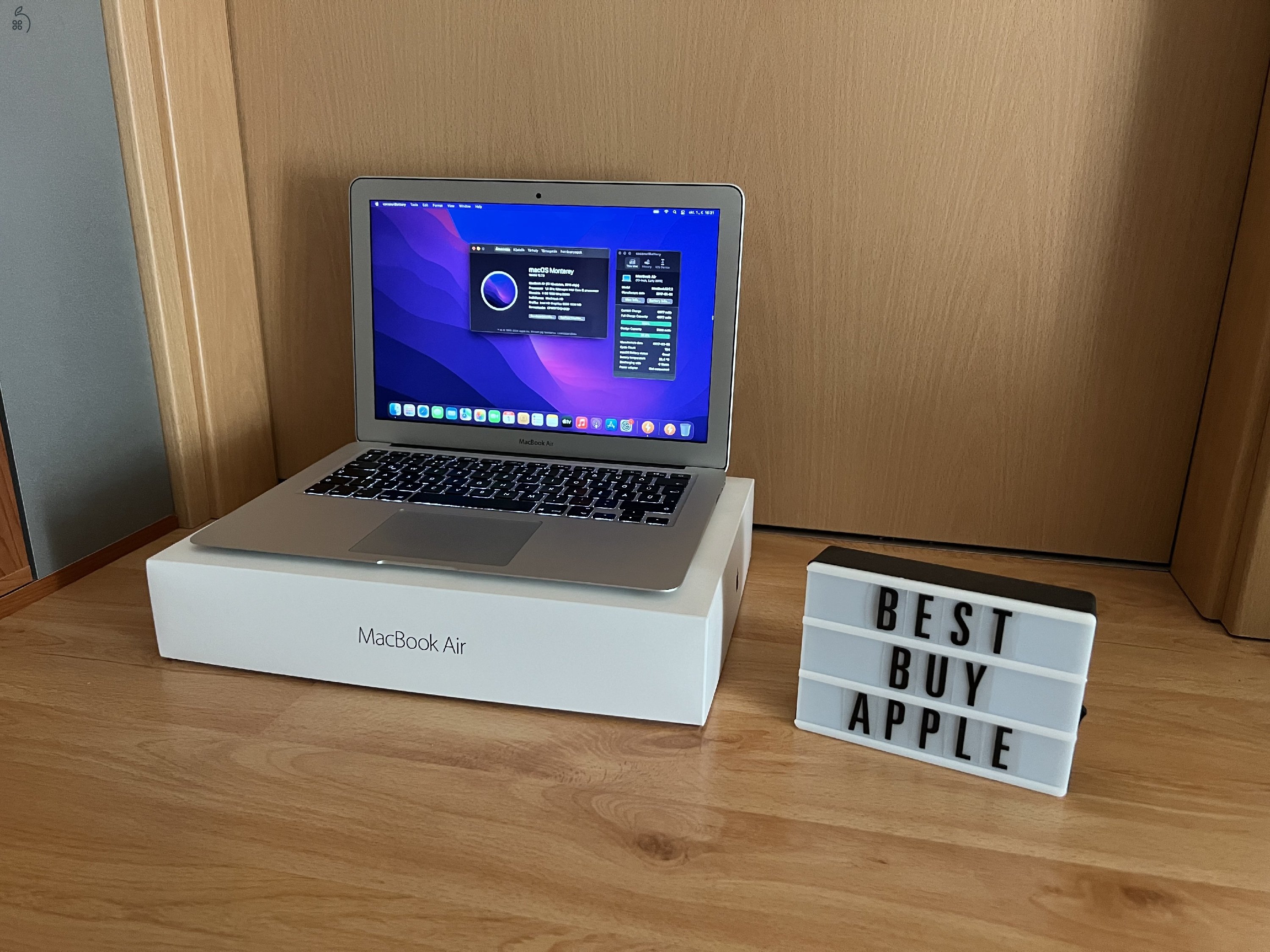 2015 MacBook Air 13 / i5 1.6 GHz / 8GB / 128GB SSD / 97% Aksi / Korrekt Áron Eladó ! ! !