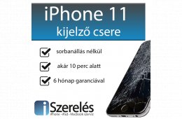 iPhone 11 kijelző csere akár 10 perc alatt Budapesten! 