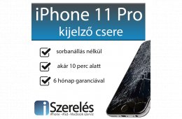 iPhone 11 Pro kijelző csere akár 10 perc alatt Budapesten! 