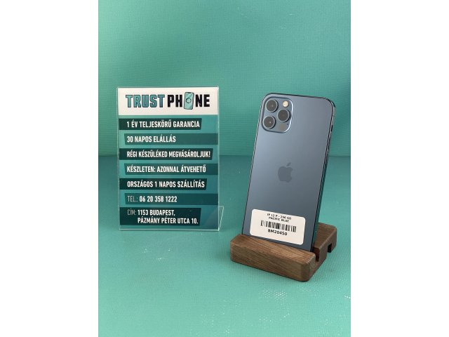 !! 1 ÉV GARANCIA !! iPhone 12 Pro Pacific Blue 256 GB – BM20450 – 100% AKKU