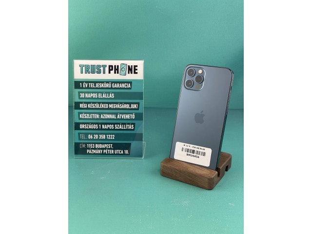 !! 1 ÉV GARANCIA !! iPhone 12 Pro Pacific Blue 256 GB – BM20456 – 100% AKKU