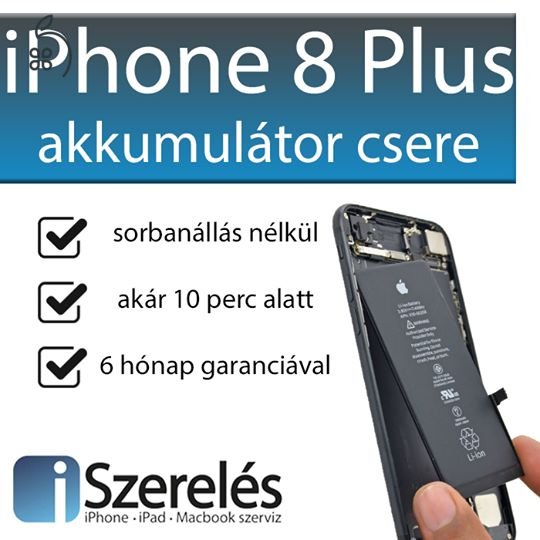 Akkumulátor csere akár 10 perc alatt Budapesten | iPhone 8 Plus 