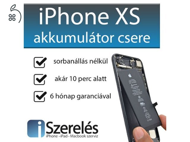 iPhone XS akkumulátor csere akár 10 perc alatt Budapesten!