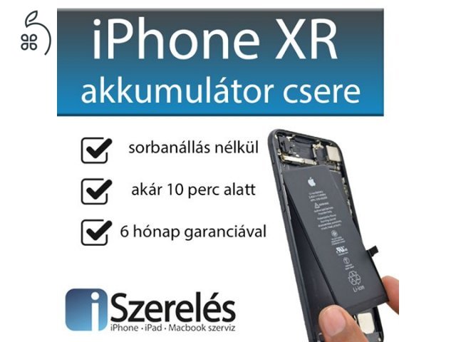 iPhone XR akkumulátor csere akár 10 percen belül az iSzerelésben