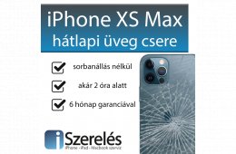 iPhone XS Max hátlapi üveg csere pár órán belül (iSzerelés)