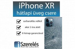 iPhone XR hátlapi üveg csere akár 3 óra alatt Budapesten az iSzerelésben