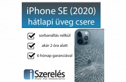 iPhone SE 2020 hátlapi üveg csere pár órán belül Budapesten (iSzerelés)