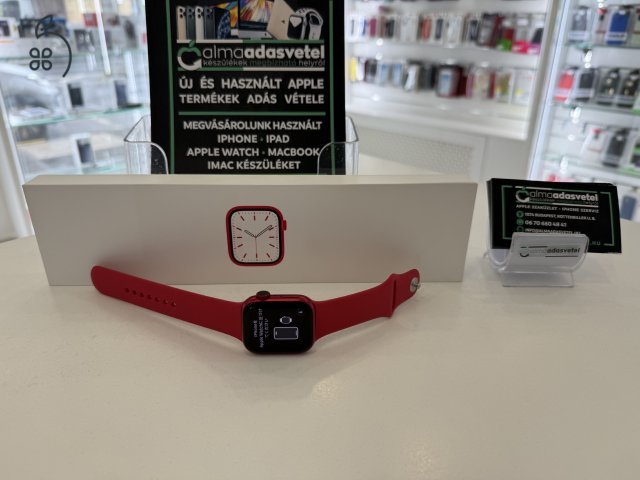 Apple Watch 7 Red 41mm/1 -3 hónap gar./Akku 100%/p3694/