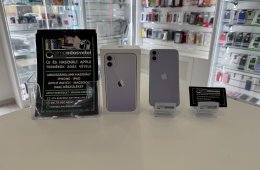 iPhone 11 64GB Lila Független Használt/1-3 hónap gar./Akku 100%/p3696